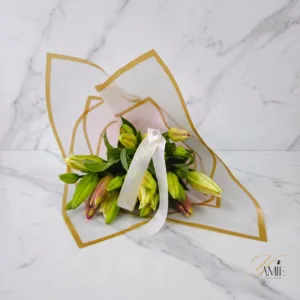 Pink Lilies - fresh flower arrangement delivered by Yamie Floral Studio