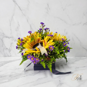 The Coastal Sunshine Box Small - fresh flower arrangement delivered by Yamie Floral Studio