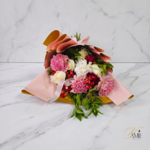 The Garden Blush Bouquet Small — fresh flower arrangement delivered by Yamie Floral Studio