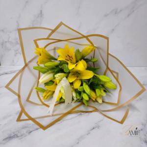 The Gold Serenity Bouquet Medium — fresh flower arrangement delivered by Yamie Floral Studio