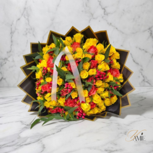 The Warm Sunset Bouquet 100 Stems - fresh flower arrangement delivered by Yamie Floral Studio