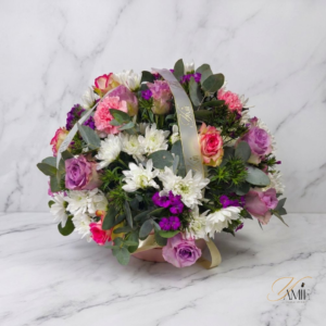 The Whimsical Charm Hat Box X-Large - fresh flower arrangement delivered by Yamie Floral Studio