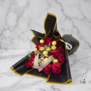 The “Crimson Cloud” Bouquet – Small + Baby’s breath The “Crimson Cloud” Bouquet – Small + Baby’s breath
